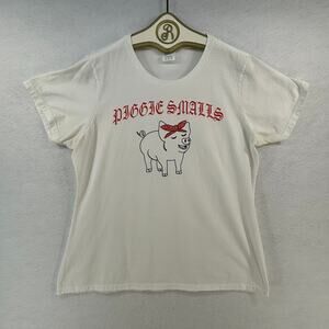 Piggie Smalls White Tee Shirt Casual Funny Novelty Women's XL